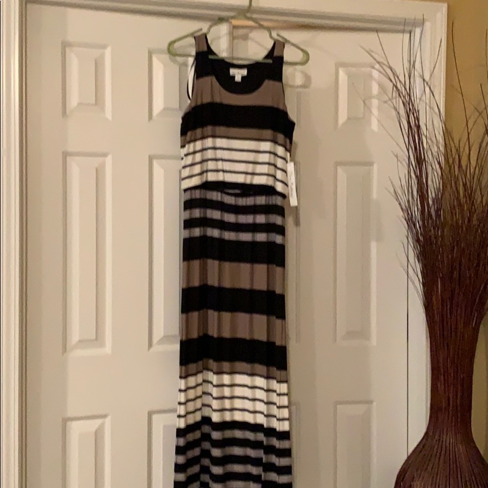 Striped long maxi dress